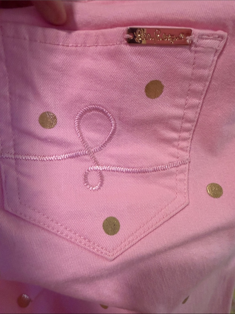 Pink women’s ' Polka Dot cropped jeans - Picture 4 of 4